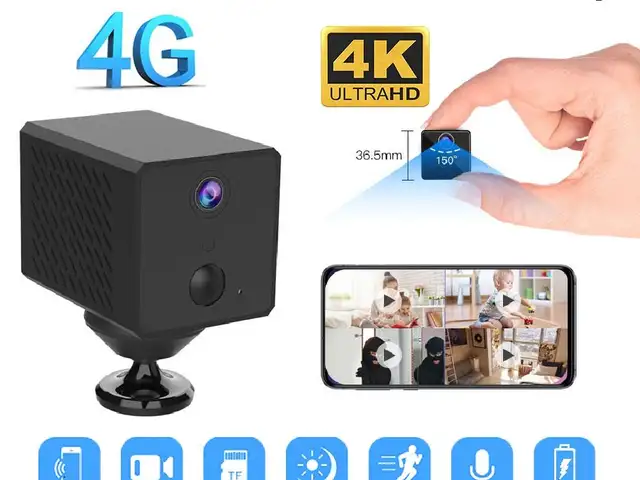Камера 3G 4G SIM-карта FHD 4K Мини IP-камера CCTV Wi-Fi, Душанбе - 2