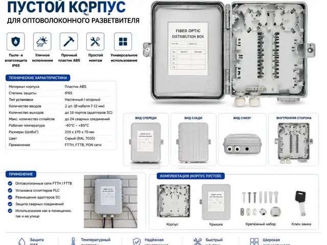 Пустой корпус для оптоволоконного разветвителя, Хуҷанд
