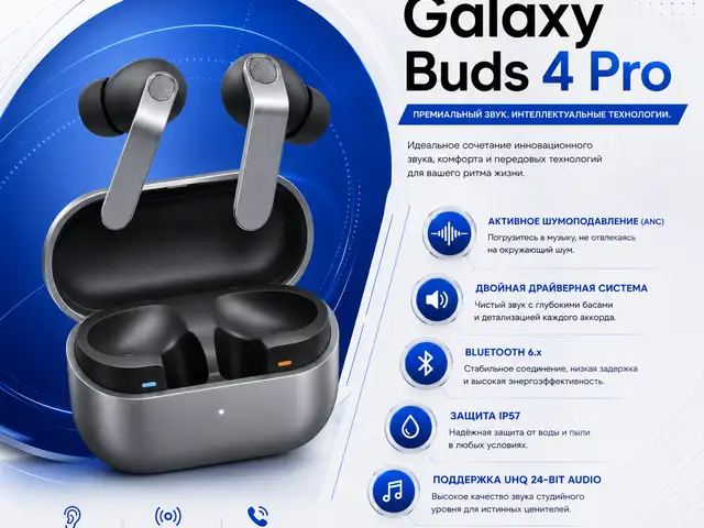 Беспроводные наушники Samsung Galaxy Buds 4 Pro, M-R640, Black, Душанбе