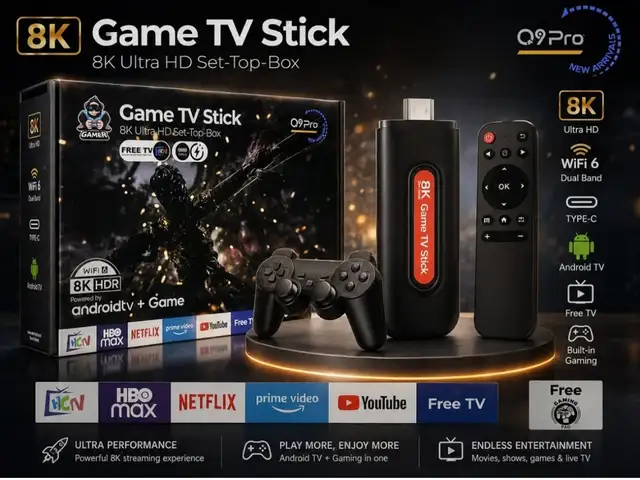 Игровая ТВ Приставка Q9 Pro 8K Android TV + Геймпад, Исфара
