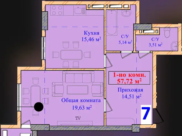 1-комн. квартира, Цокольный этаж, 57 м², ленинский район, Душанбе