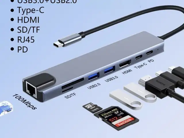 Type-C хаб 8в1 4K Ultra HD, Душанбе