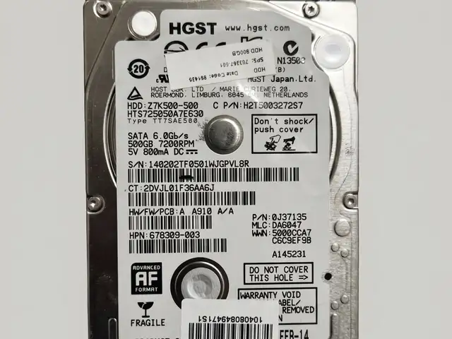 Жёсткий диск на 500Gb для ноутбука от HGST, Душанбе