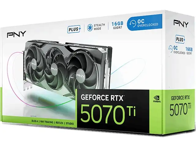 Видеокарта PNY NVIDIA GeForce RTX 5070 Ti 16GB OC Triple Fan Plus GDDR7, Душанбе