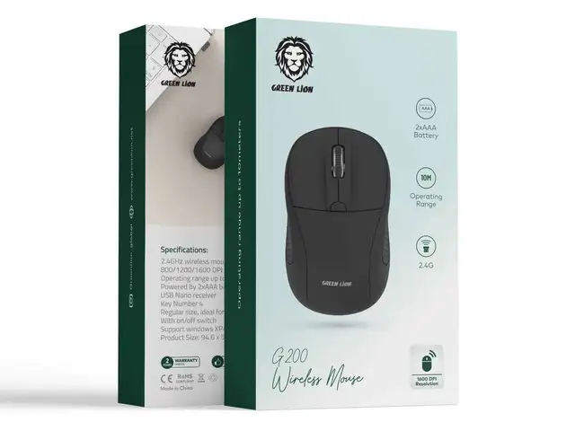 Мышь Green Lion G200 Wireless Mouse - Black, Душанбе