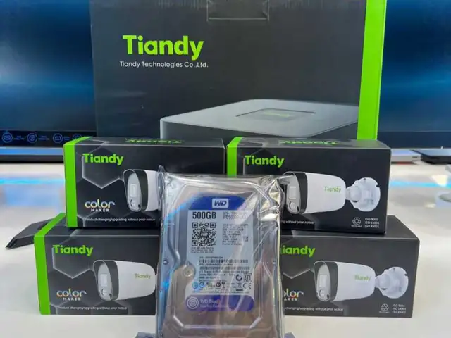 Комплект камеры IP Tiandy 4 шт цветной и звуковой, Худжанд