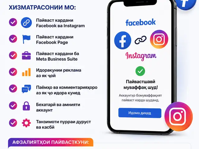 Пайваст кардани Facebook ва Instagram, Душанбе