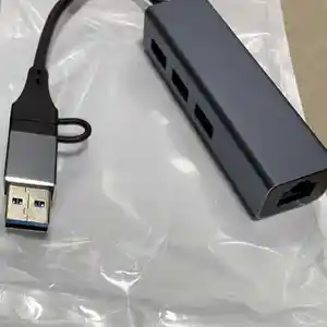 Usb-C +LAN +hub 3.0 адаптер, Душанбе