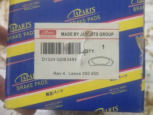 Передние тормозные колодки Japarts от Lexus RX 2010-2015, Душанбе