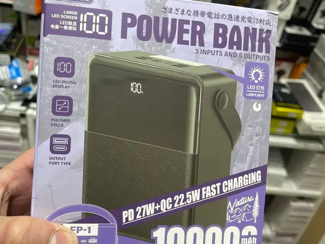Повербанк Remax FP-1, 100000 mAh, 27W, QC+ PD, LED фонарь, Душанбе