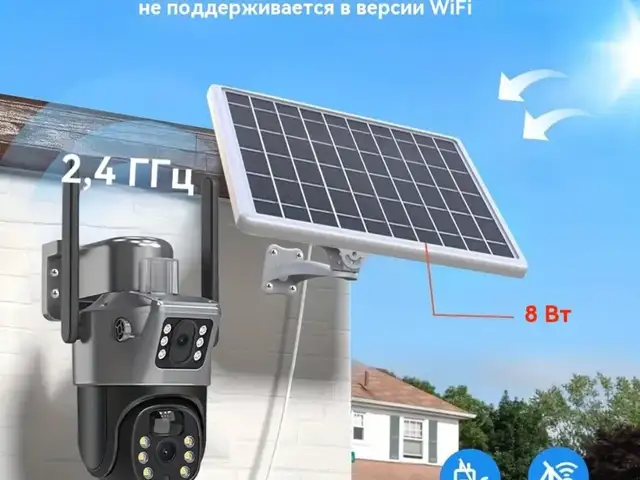 Камера видеонаблюдения 4G на солнечной батарее, Хуҷанд