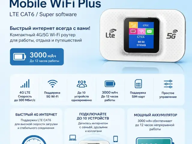 Карманный роутер Wifi Plus 3000mAч, Худжанд