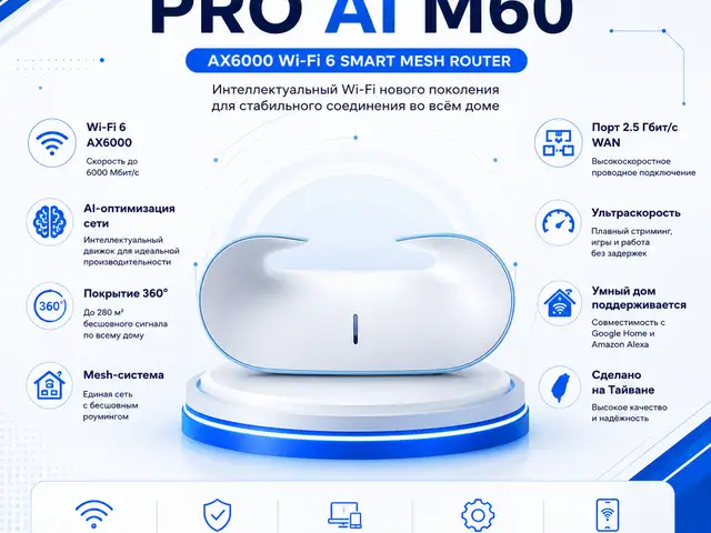 Роутер D-Link Aquila Pro AI M60 AX6000 Wi-Fi 6 Mesh Router, Душанбе