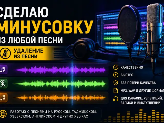 Профессиональная минусовка песен - отделение голоса исполнителя от музыки, Худжанд