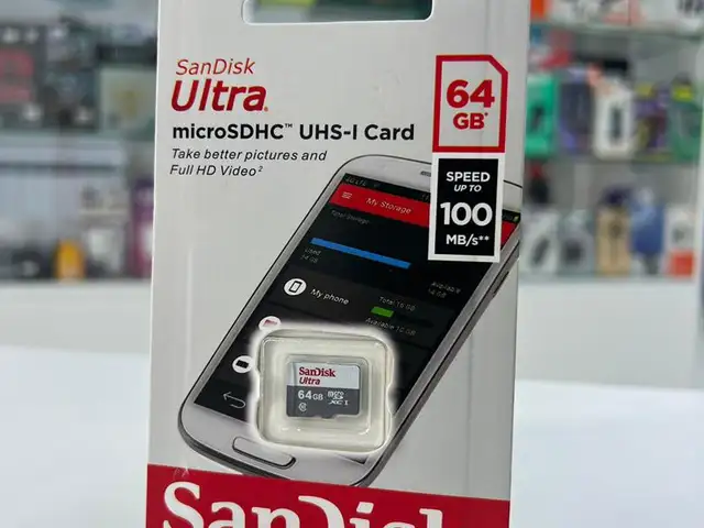 Карта памяти Sandisk 64GB Micro SD Ultra 100MB/s, Душанбе