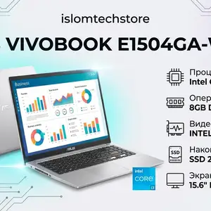 Ноутбук Asus Vivobook/ intel core i3-N305/ram 8gb DDR4/SSD 256gb, Душанбе