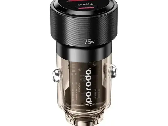 Автомобильное зарядное устройство Porodo 75W Transparent Dual Port Car Charger P, Душанбе