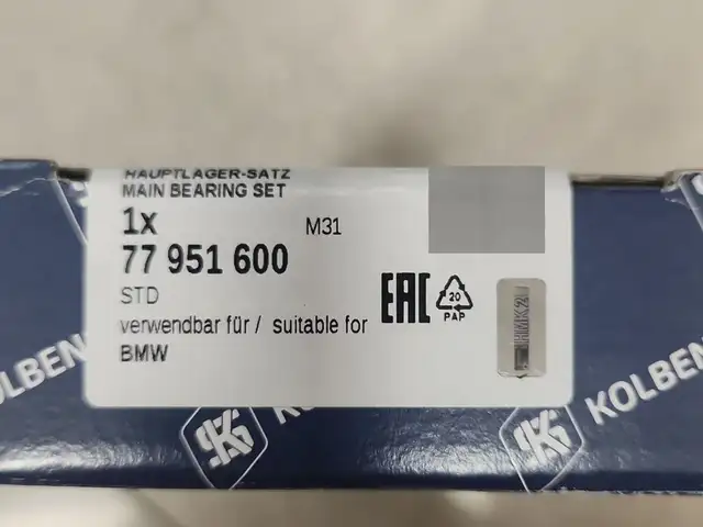 77951600 kolbenschmidt Вкладыши коренные STD N47, Худжанд