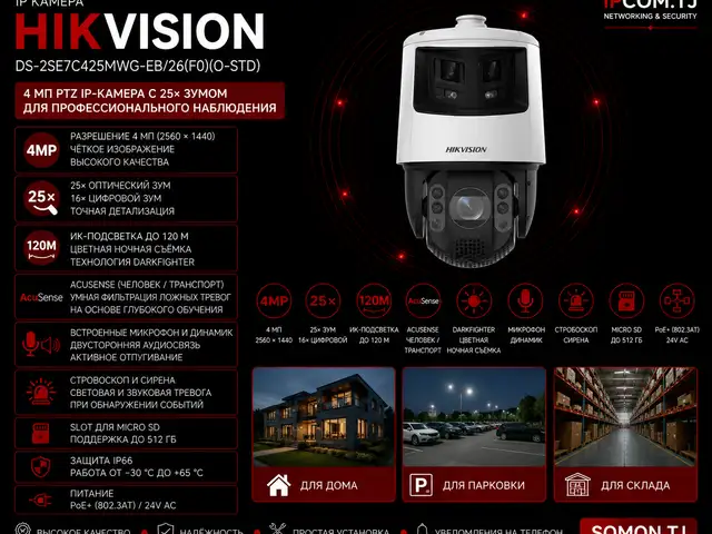 Камера поворотная IP Hikvision DS-2SE7C425MWG-EB/26 F0 O-STD, Хуҷанд