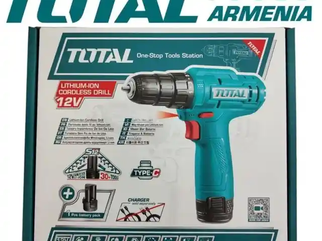 Аккумуляторный шуруповерт Total 12В/1.5Ач, Душанбе