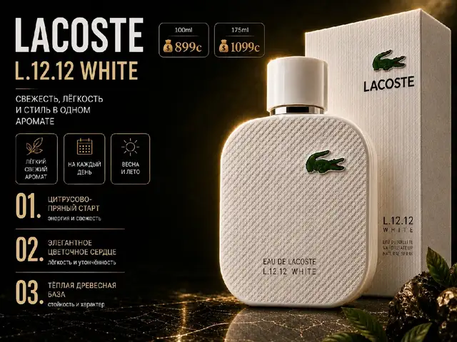 Парфюм Lacoste L.12.12 White, Душанбе