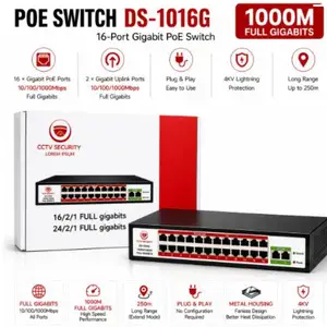 Коммутатор DS-1016G Poe switch Smart gigabits 16/2/1, Душанбе
