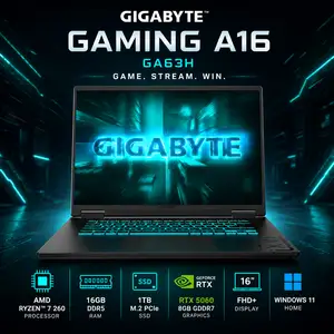 Игровой ноутбук Gigabyte Gaming A16 GA63H Ryzen 7 16ГБ 1ТБ SSD RTX 5060, Душанбе