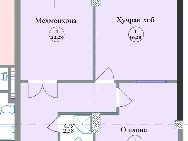 2-комн. квартира, 11 этаж, 74 м², Шохмансур , Душанбе