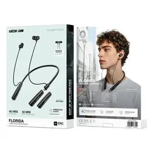 Наушники Green Lion Florida Wireless Neckband - Black, Душанбе