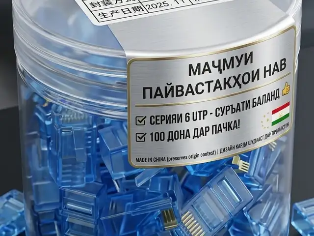 Переходник Rj-45 средний зубов, Душанбе
