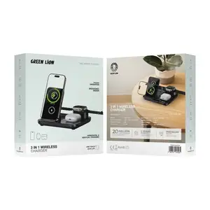 Зарядная станция Green Lion 3 in1 Multifunctional Wireless Charger - Black, Душанбе