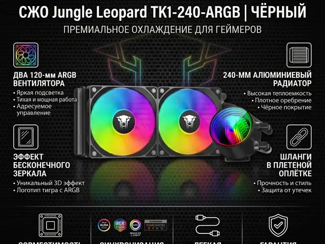 Водяной кулер Jungle Leopard AIO TK1 240p black ARGB, Душанбе