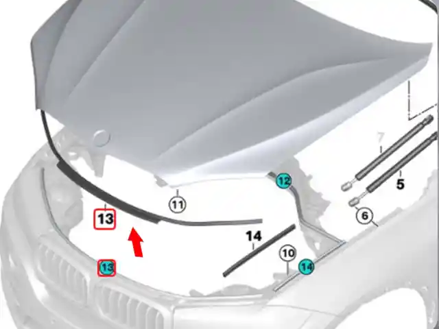 Уплотнитель капота BMW X5 F15, Худжанд