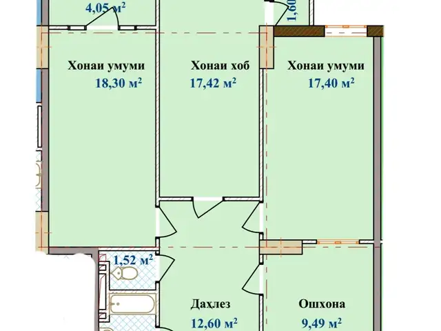 2-комн. квартира, 9 этаж, 86 м², повороти Ленинград, Рӯдакӣ