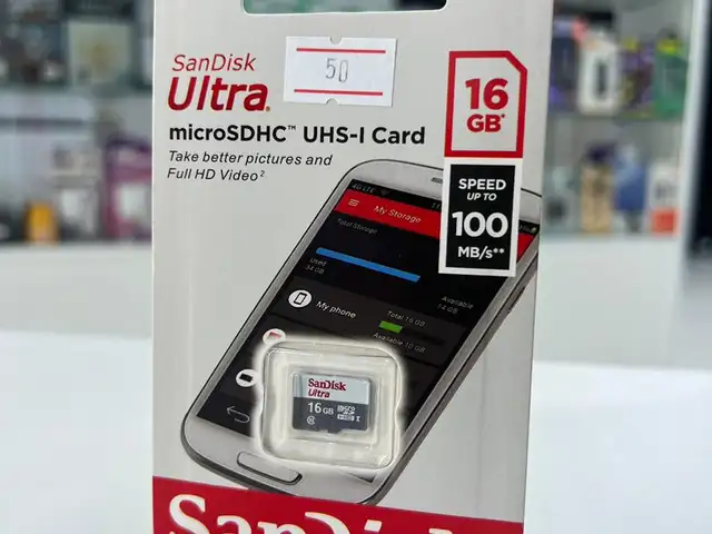 Карта памяти Sandisk 16GB Micro SD Ultra 100MB/s, Душанбе
