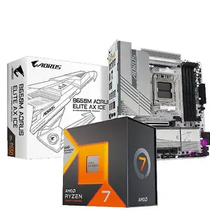 Комплект Gigabyte b650m aorus elite ax ice и Ryzen 7 7800x3D OEM, Душанбе