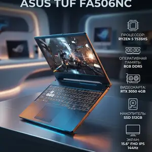 Ноутбук Asus Tuf Gaming/ryzen5-7535Hs/ram 8gb DDR5/RTX 3050 4gb/SSD 512gb/displa, Душанбе