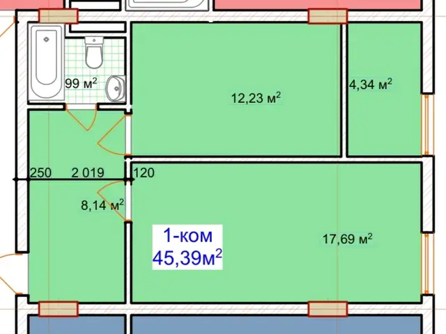 1-комн. квартира, 8 этаж, 45 м², Повароти Ленинград, Рудаки