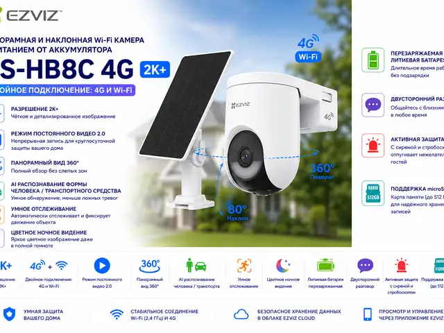 Камера EZVIZ Панорамная и наклонная Wi-Fi-камера с питанием от аккумулятора EZVIZ CS-HB, Худжанд