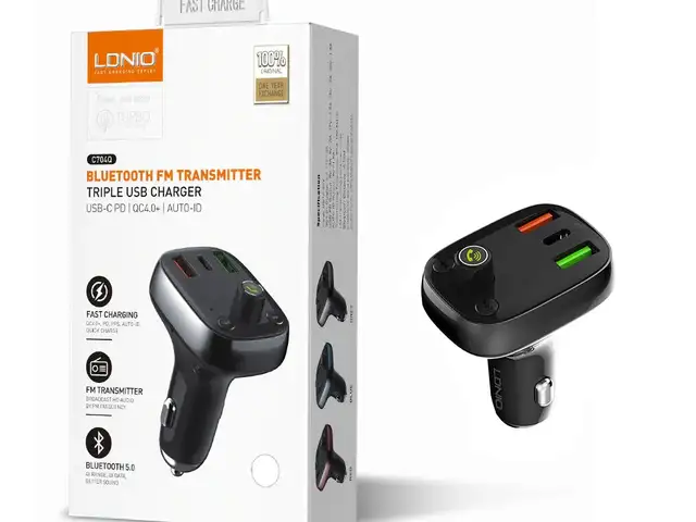 Автомобильный FM модулятор Bluetooth Ldnio C704q, Душанбе