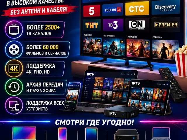 Услуги по подключению IPTV SERVICE, Душанбе