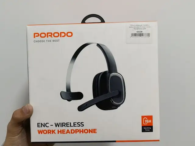 Моно наушник Porodo с микрофоном Porodo Mono Headphone with Microphone черный, Душанбе