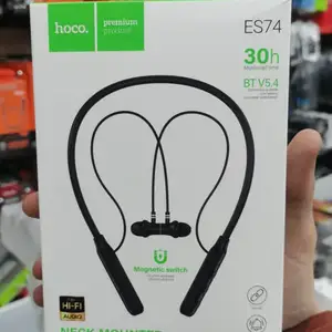 Наушники беспроводные Hoco ES74 спортивные с шейным ободом, черные, Душанбе