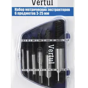 Набор метрических экстракторов 6 предметов, 3-25 мм, VERTUL VR50393, Хуҷанд