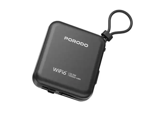 Wi-FI роутер Повербанк Porodo 4G LTE | WiFi 6 Pocket Router, Душанбе