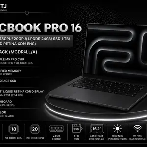 Ноутбук Apple MacBook Pro 16 M5 Pro/ 18CPU/ 20GPU/ LPDDR 24GB/ SSD 1 TB/ 16.2, Хуҷанд