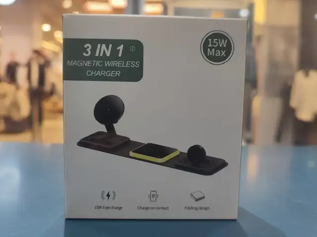 Беспроводная зарядка для телефона iphone 3 IN 1 Magnetic Wireless charger, Душанбе