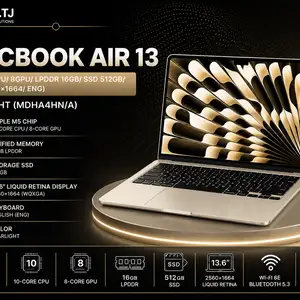 Ноутбук Apple MacBook Air 13 M5/ 10CPU/ 8GPU/ LPDDR 16GB/ SSD 512GB/ 13.6 2560x1664/ En, Хуҷанд
