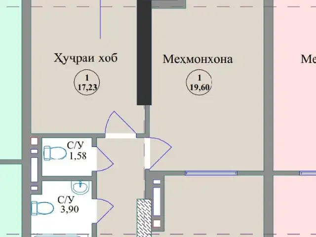 2-комн. квартира, 11 этаж, 67 м², Шохмансур, Душанбе