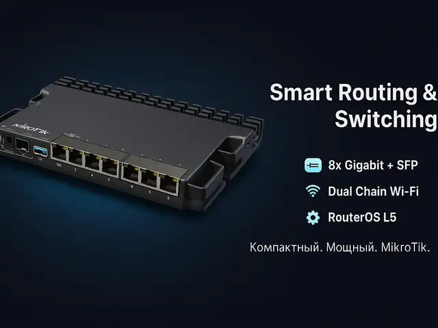 Коммутатор MikroTik RB5009UG+S+IN Black, Худжанд